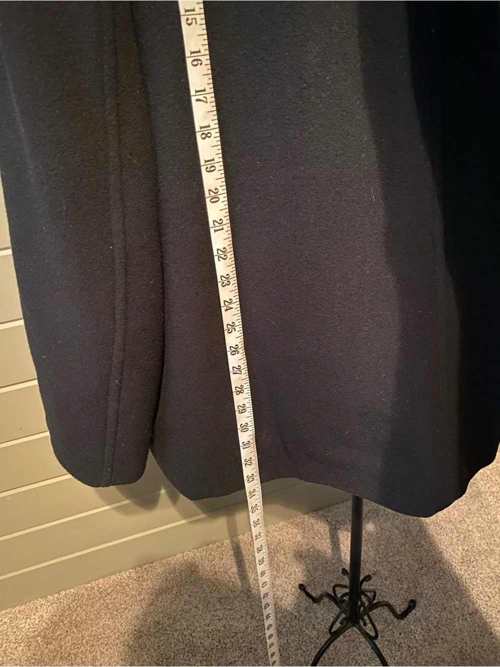 Calvin Klein Black Wool Blend Men's Coat with Quilted Lining